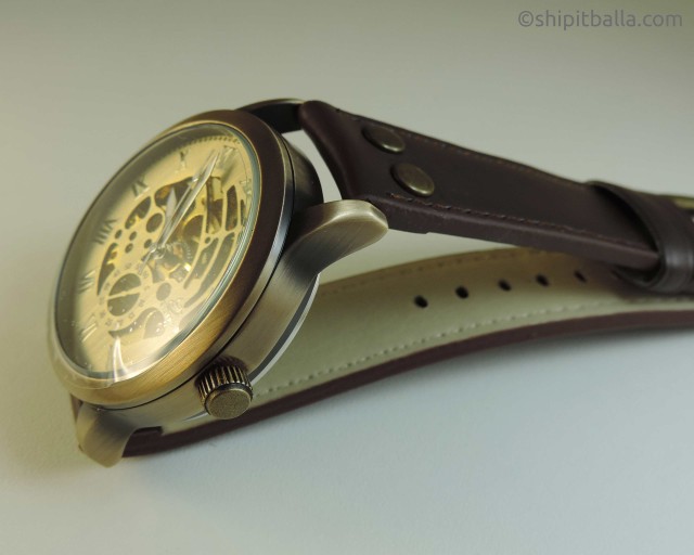 Brass Skeleton Watch Brown 7w
