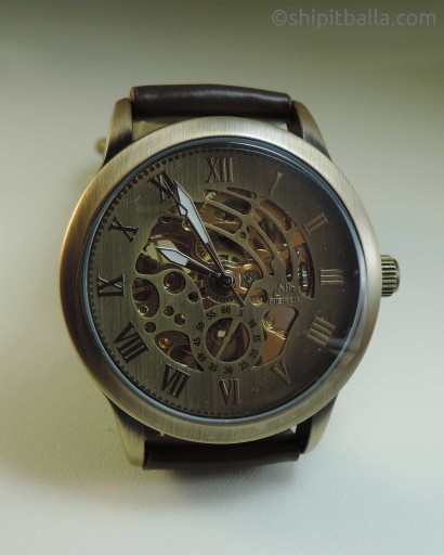 Brass Skeleton Watch Front